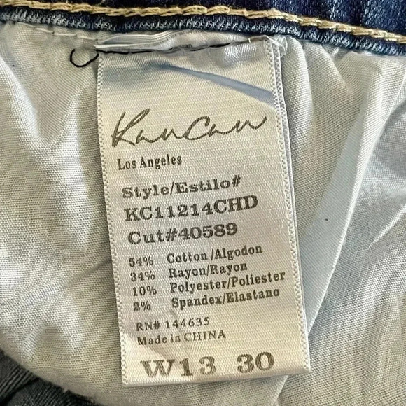 KanCan Skinny Mid Rise Medium Wash Buckle Stretch Soft Denim Women Jeans Size 13 - Picture 8 of 8